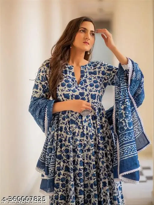 ANAMIKA ATTRACTIVE ANARKALI WITH PANT AND DUPTTA SET
