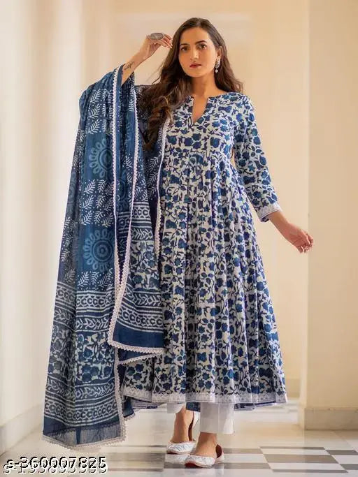 ANAMIKA ATTRACTIVE ANARKALI WITH PANT AND DUPTTA SET